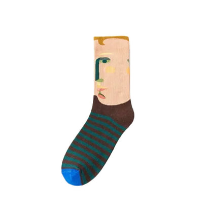 Playful Painting Pattern Quarter Socks(3 Pairs) - image 5