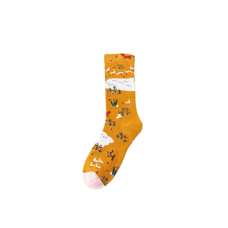 Playful Painting Pattern Quarter Socks(4 Pairs) - image 8
