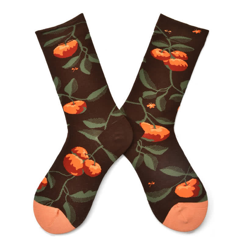 Vintage Countryside Quarter Socks(3 Pairs) - Orange - EU35-42(US2-8.5) - image 5