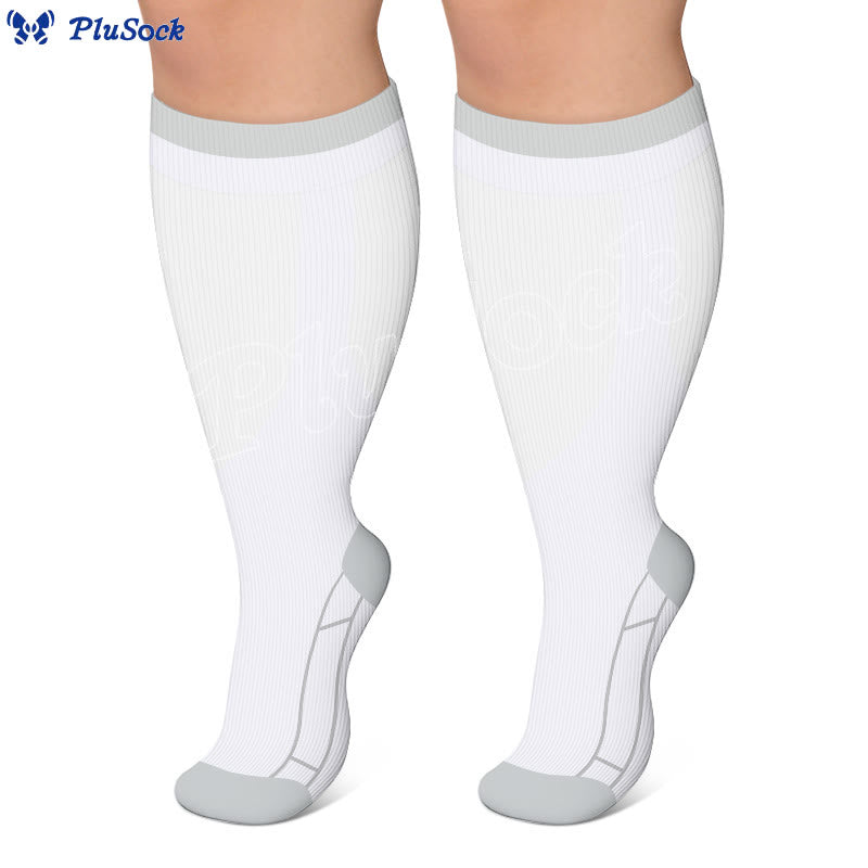 Plus Size Classic Solid Compression Socks(4 Pairs) - image 3