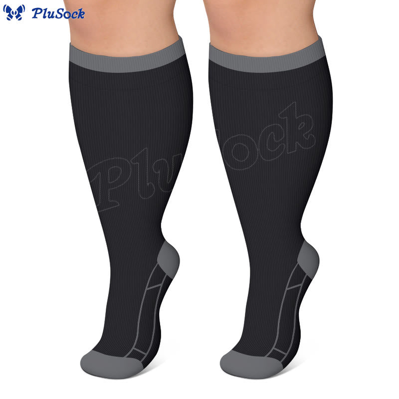 Plus Size Classic Solid Compression Socks(4 Pairs) - image 6