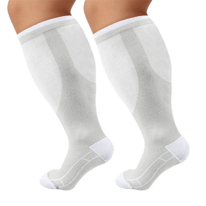 Plus Size Classic Solid Compression Socks(4 Pairs) - Grey - 4XL - image 10