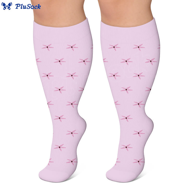 Plus Size Elegant Floral Compression Socks - image 2