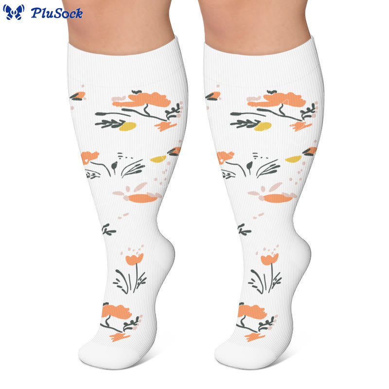 Plus Size Elegant Floral Compression Socks - image 4