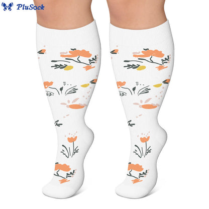 Plus Size Elegant Floral Compression Socks - image 4
