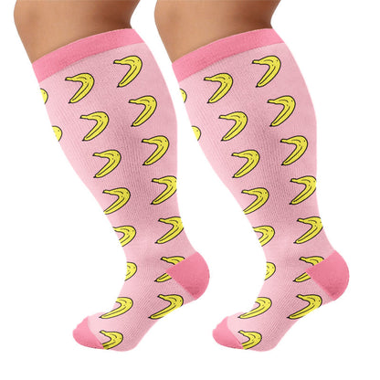 Plus Size Fruity Fun Compression Socks - Banana - 4XL - image 6