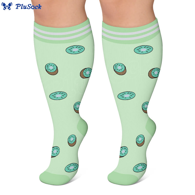 Plus Size Fruity Fun Compression Socks(4 Pairs) - image 4