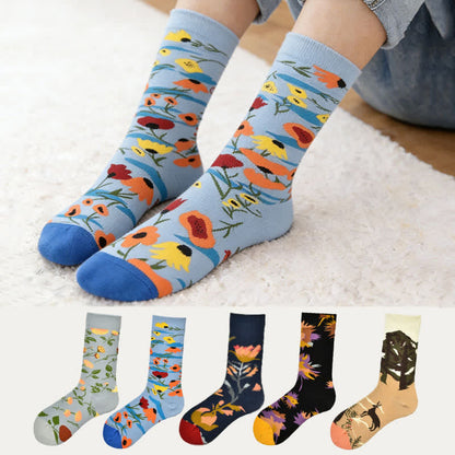 Vintage Floral Quarter Socks(3 Pairs) - image 0