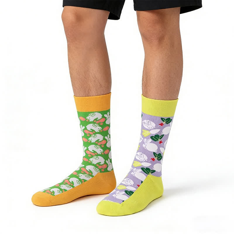 Cute Rabbit Running Quarter Socks - Green - EU35-43(US2-9) - image 0