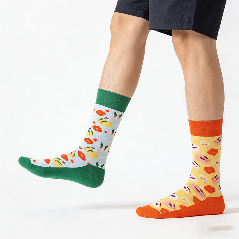 Cute Rabbit Quarter Socks - Orange - EU35-43(US2-9) - image 0
