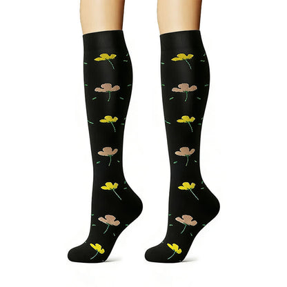 Floral Garden Embroidered Compression Socks(6 Pairs) - image 1
