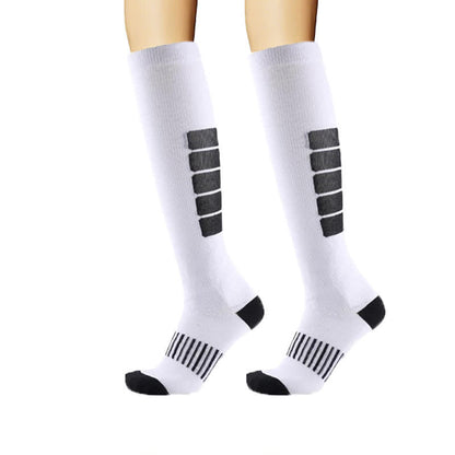 Bold Block Sport Compression Socks(6 Pairs) - White - L/XL - image 7