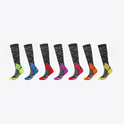 Snowflake Print Compression Socks(5 Pairs） - image 8