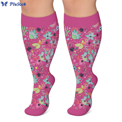 Plus Size Floral Fruit Compression Socks - image 2