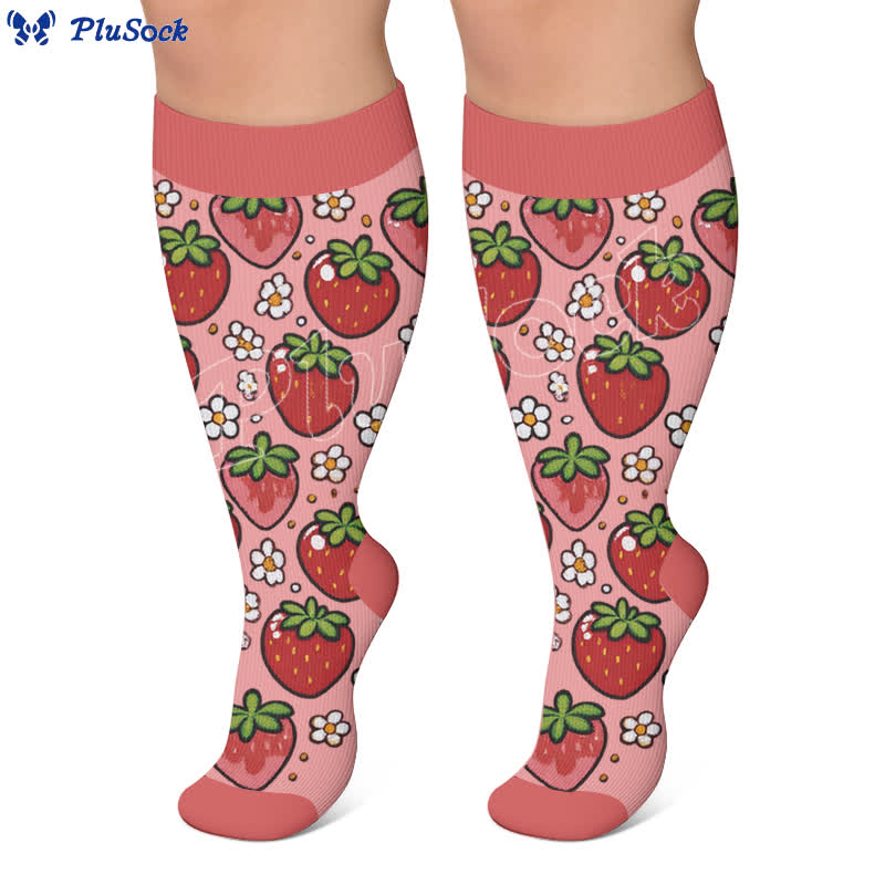 Plus Size Floral Fruit Compression Socks - image 4