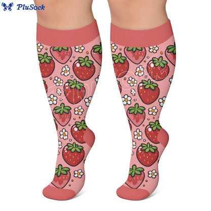 Plus Size Floral Fruit Compression Socks - image 4