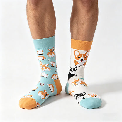 Cute Heart Dog Quarter Socks - PaleTurquoise - EU36-43(US3-9) - image 0