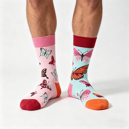 Playful Butterfly Quarter Socks - Pink - EU36-43(US3-9) - image 0