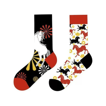 Horse Print Quarter Socks - image 1