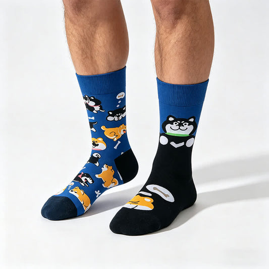 Cute Dog Bone Pattern Quarter Socks - Blue - EU35-43(US2-9) - image 0