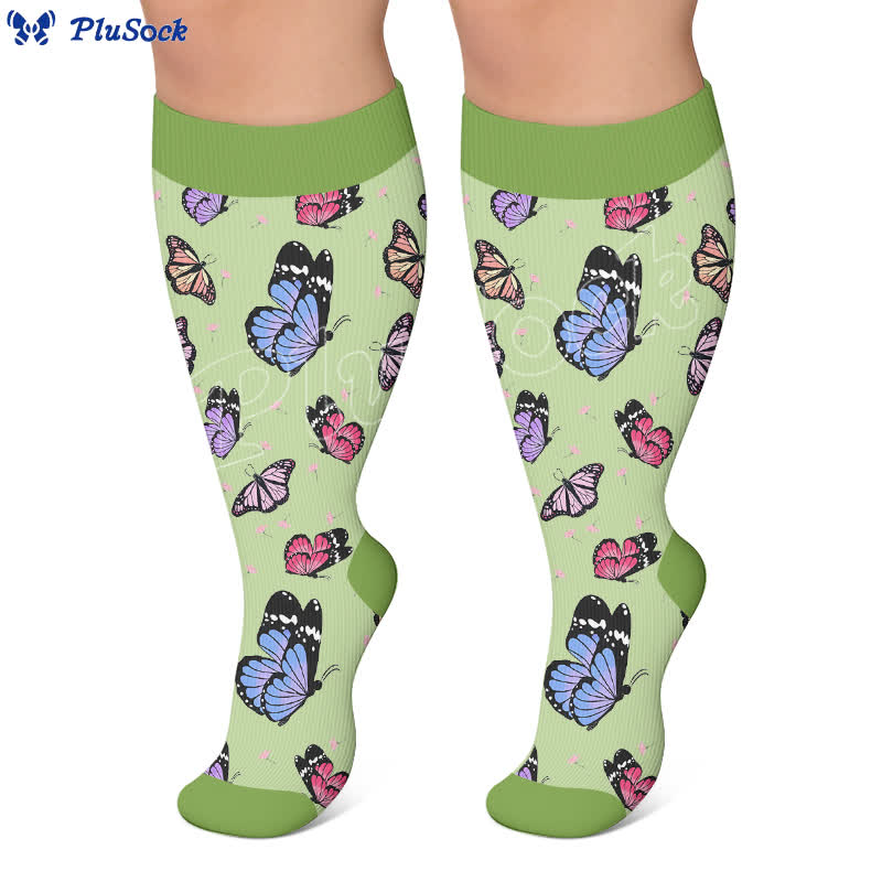 Plus Size Multicolor Butterfly Compression Socks - image 3