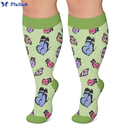 Plus Size Multicolor Butterfly Compression Socks - image 3