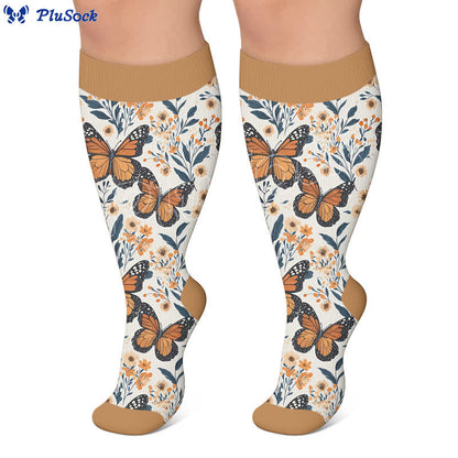 Plus Size Multicolor Butterfly Compression Socks - image 4