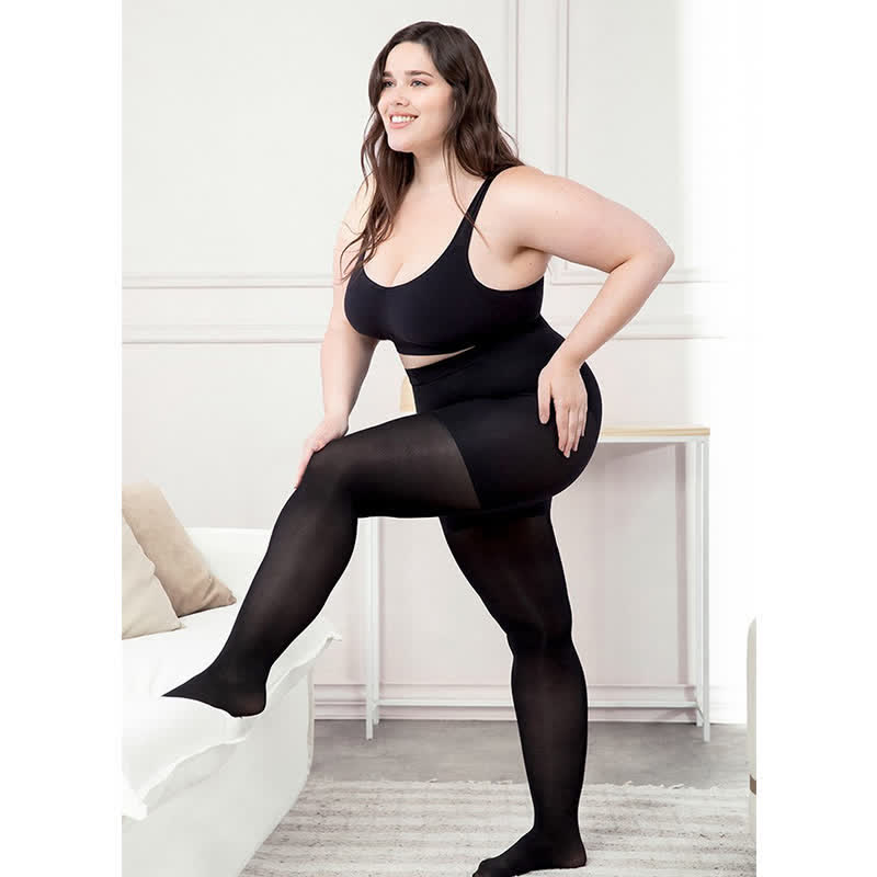 40D Women Tear-proof Plus Size Shaping Tights(3 Pairs) - image 4