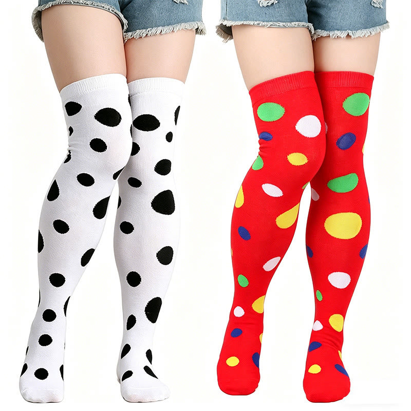 Polka Dot Thigh High Socks(3 Pairs) - image 2