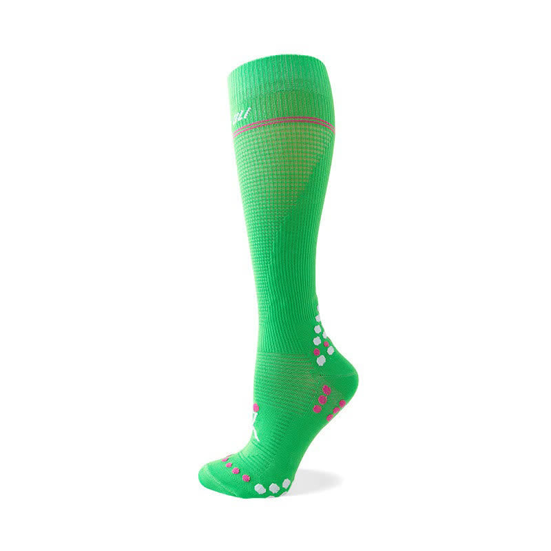Waffle Mesh Knee High Compression Socks - Green - S/M - image 4