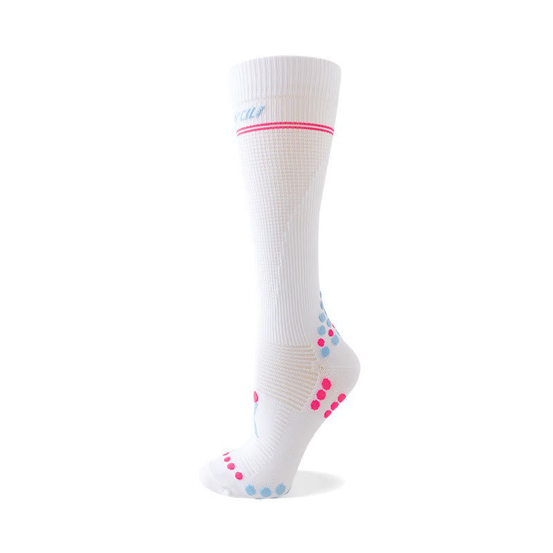 Waffle Mesh Knee High Compression Socks - White - S/M - image 2