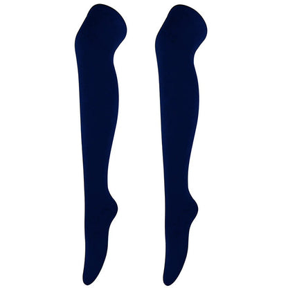 Casual Soft Thigh High Socks(6 Pairs) - Navy Blue - One Size - image 7