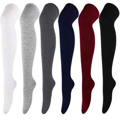Casual Soft Thigh High Socks(6 Pairs) - Multicolor - One Size - image 2