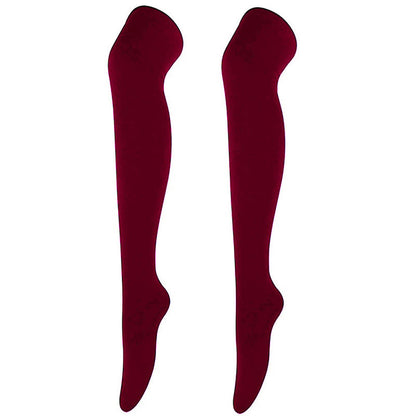 Casual Soft Thigh High Socks(6 Pairs) - Wine - One Size - image 8