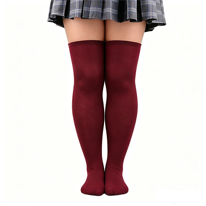 Casual Soft Thigh High Socks(6 Pairs) - image 1