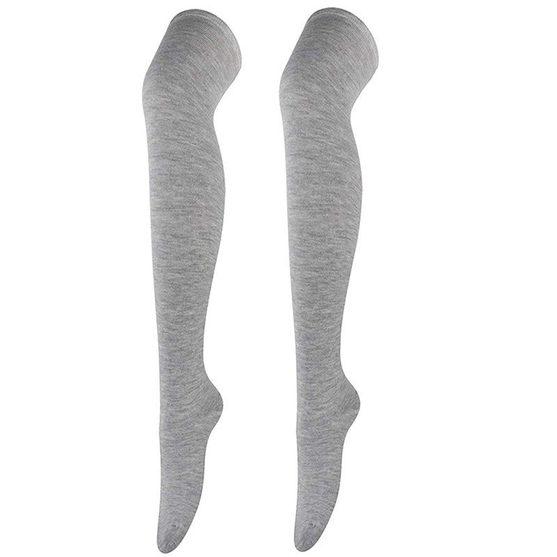 Casual Soft Thigh High Socks(6 Pairs) - Light Gray - One Size - image 4