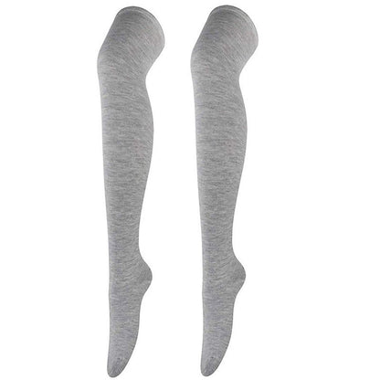 Casual Soft Thigh High Socks(6 Pairs) - Light Gray - One Size - image 4