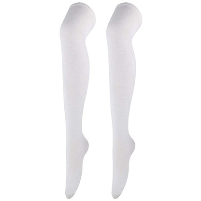 Casual Soft Thigh High Socks(6 Pairs) - White - One Size - image 6