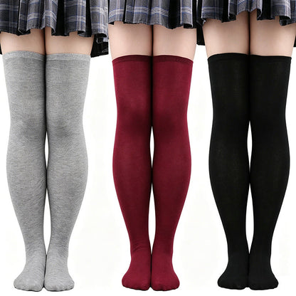Casual Soft Thigh High Socks(6 Pairs) - image 0