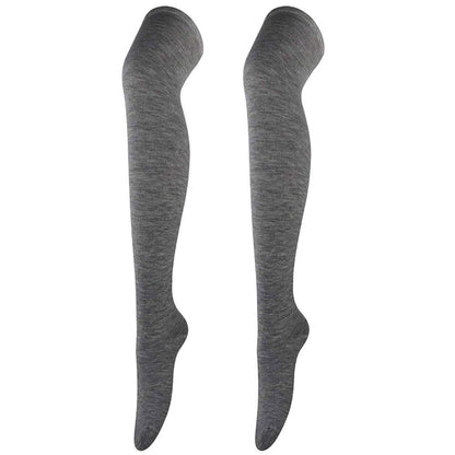 Casual Soft Thigh High Socks(6 Pairs) - Dark Grey - One Size - image 9