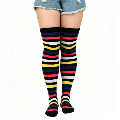 Rainbow Stripe Thigh High Socks - G - One Size - image 9