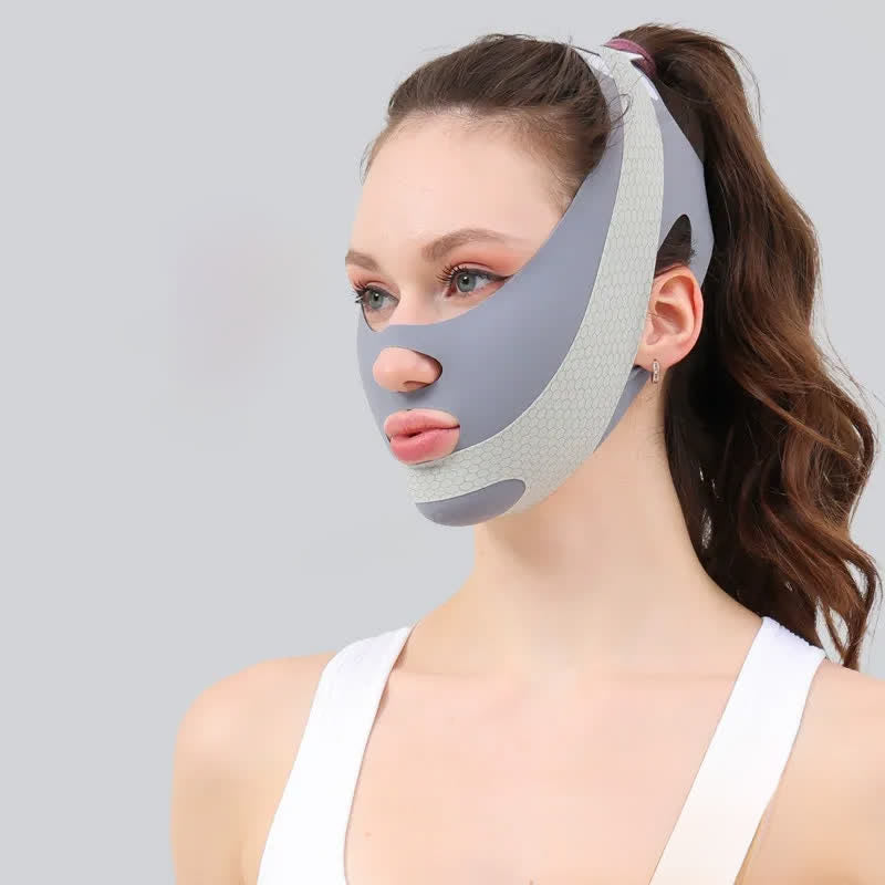 Dual-Sided V Elastic Firming Face Wrap - Grey - image 2