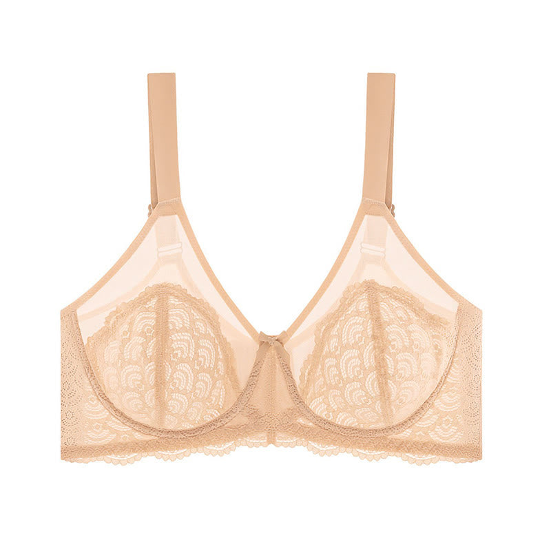 Supportive Lace Comfort Full Coverage Bra - Nude - 46 - F - image 6