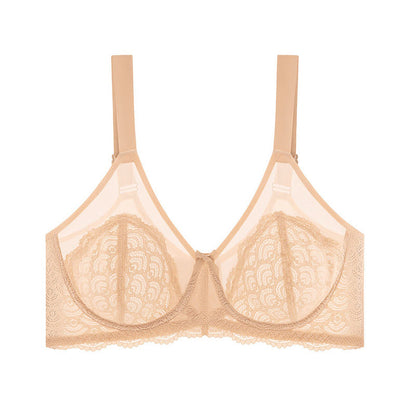 Supportive Lace Comfort Full Coverage Bra - Nude - 46 - F - image 6