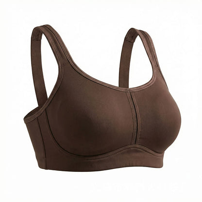 Scoop Neck Wide Strap Wireless Bra - Coffee - 48 - D - image 3