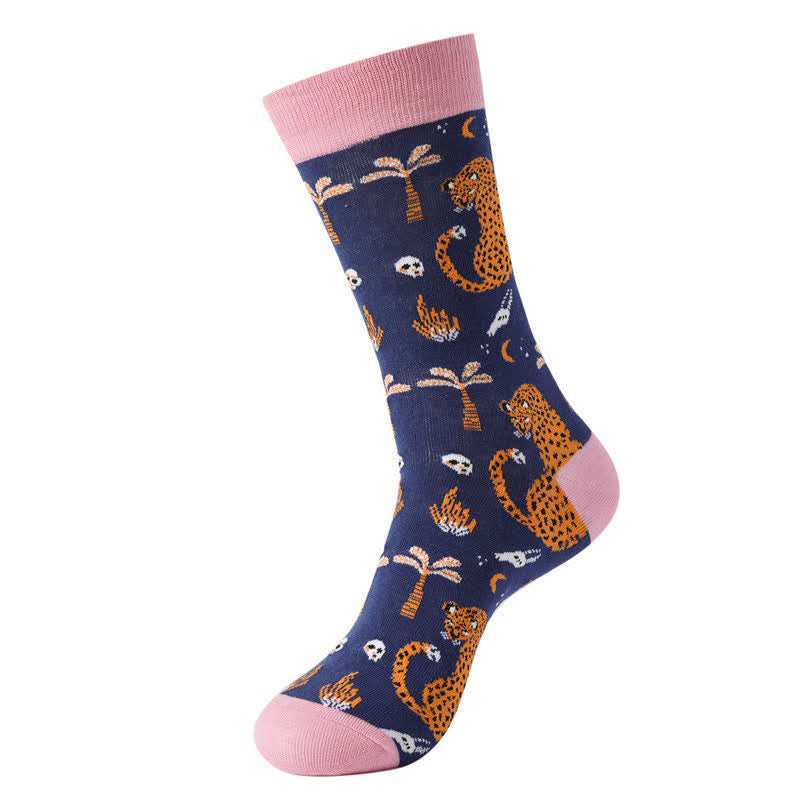 Forest Leopard Print Quarter Socks(3 Pairs) - image 6