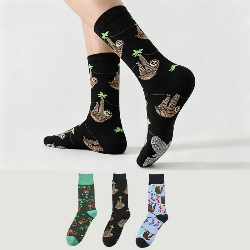 Sloth Grip Quarter Socks(3 Pairs) - Multicolor - EU38-45(US5-11) - image 0