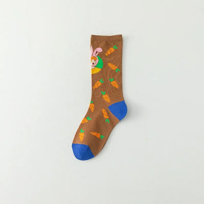 Funny Cartoon Grid quarter Socks (4 Pairs) - Blue - EU36-40(US3-7) - image 2