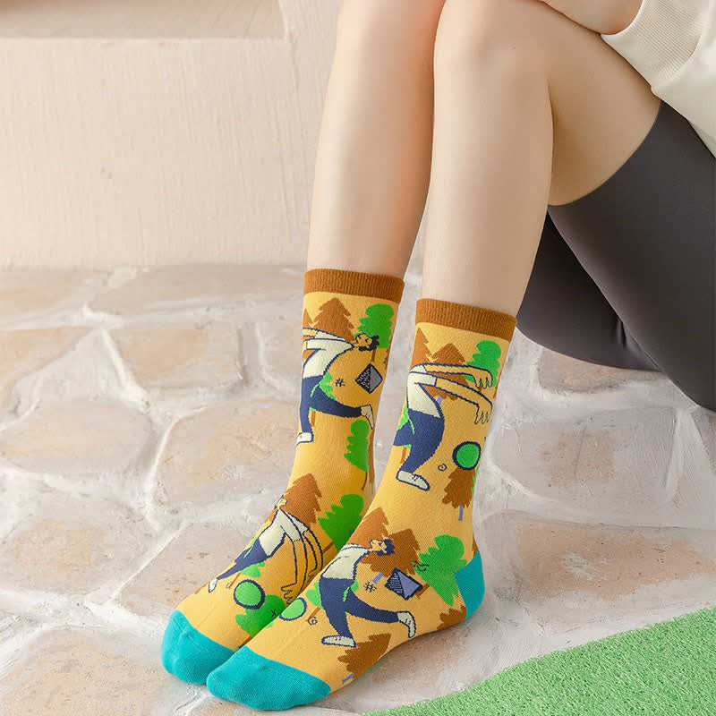 Cute Cartoon Characters Quarter Socks(4 Pairs) - image 1