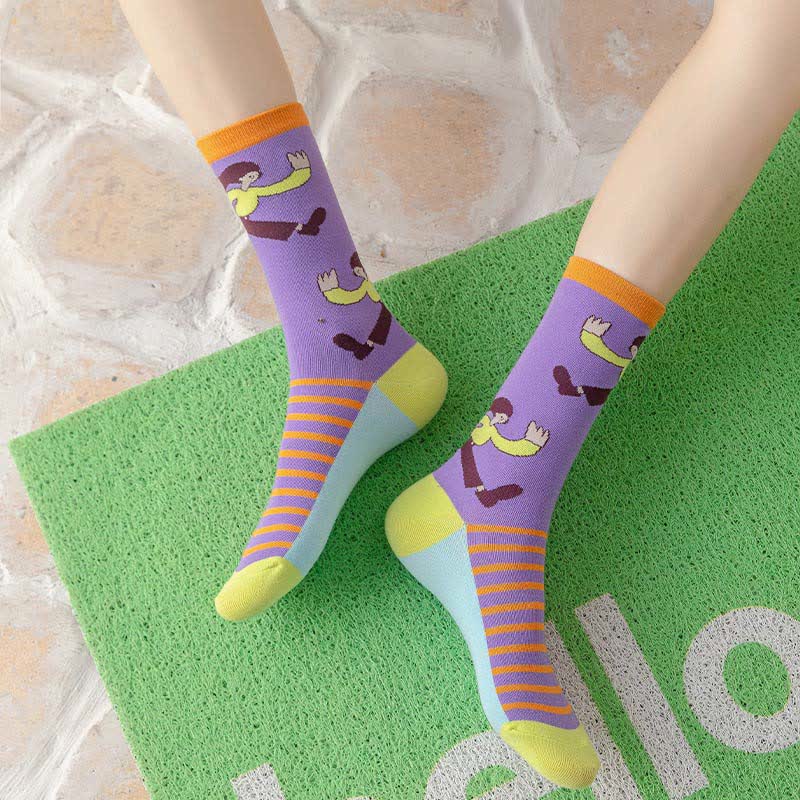 Cute Cartoon Characters Quarter Socks(4 Pairs) - image 4